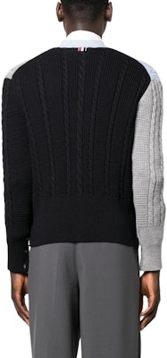 톰 브라운 V넥 컬러블록 니트 가디건 스웨터 - 멀티컬러 MKC513F-Y1024-480 Shop 톰 브라운 V넥 컬러블록 니트 가디건 스웨터 - 멀티컬러 MKC513F-Y1024-480