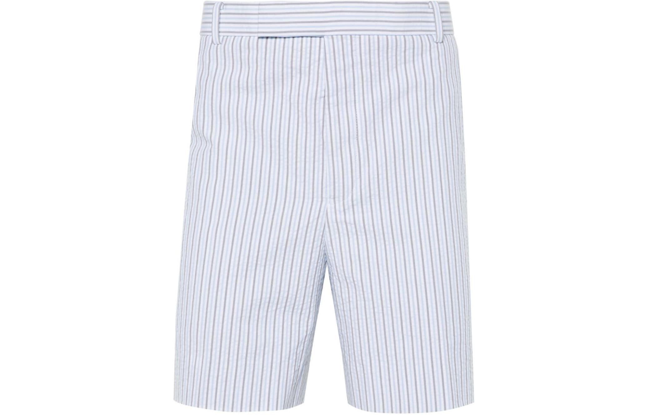 THOM BROWNE  Vertical Stripe High-Waist Casual Shorts Blue MTC217A-F0586-480