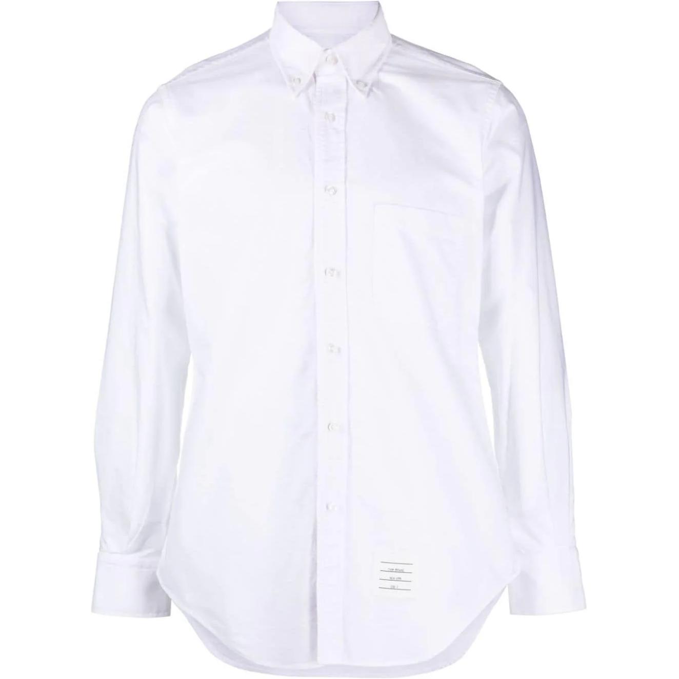 THOM BROWNE  White Button-Down Collar Plain Long Sleeve Shirt MWL406A-F0313-100 圖 2