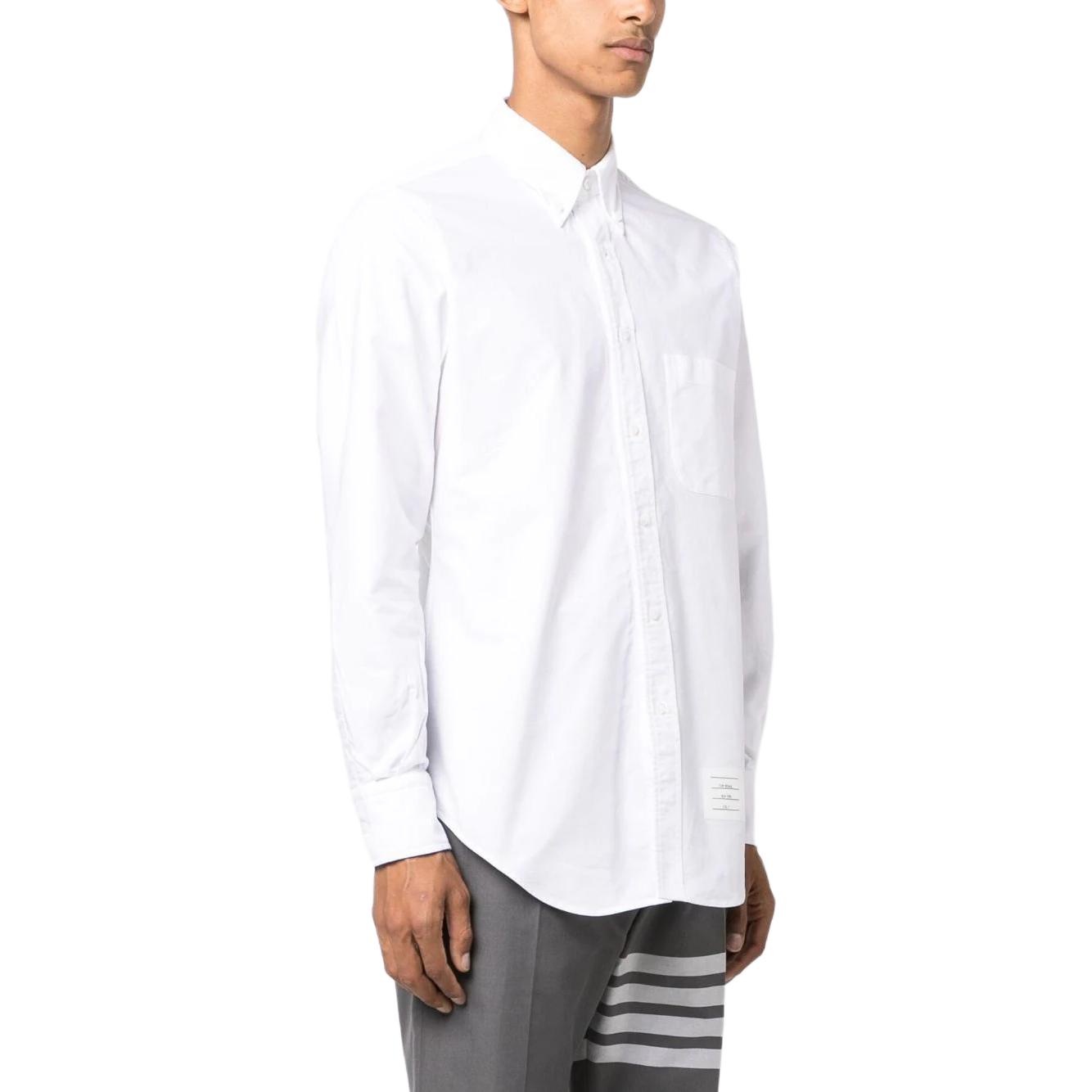 THOM BROWNE  White Button-Down Collar Plain Long Sleeve Shirt MWL406A-F0313-100 圖 5