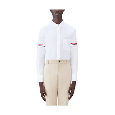 Thom Browne White Colorblock Button-Down Long-Sleeve Shirt. MWL393O00572100
