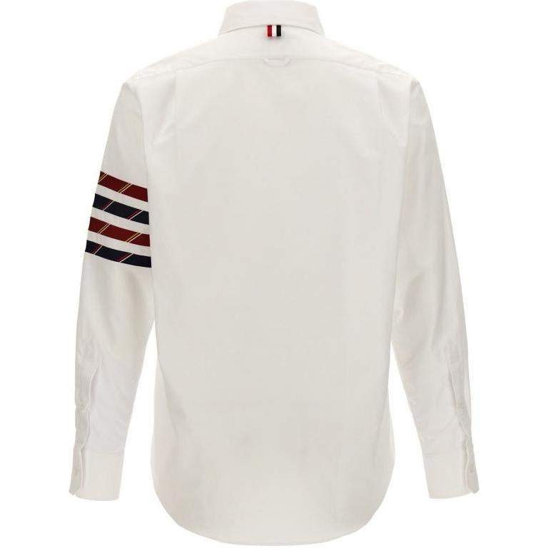 Lookbook Thom Browne Kemeja Slim Fit Lengan Panjang Warna Putih Colorblock. MWL374CF0672100