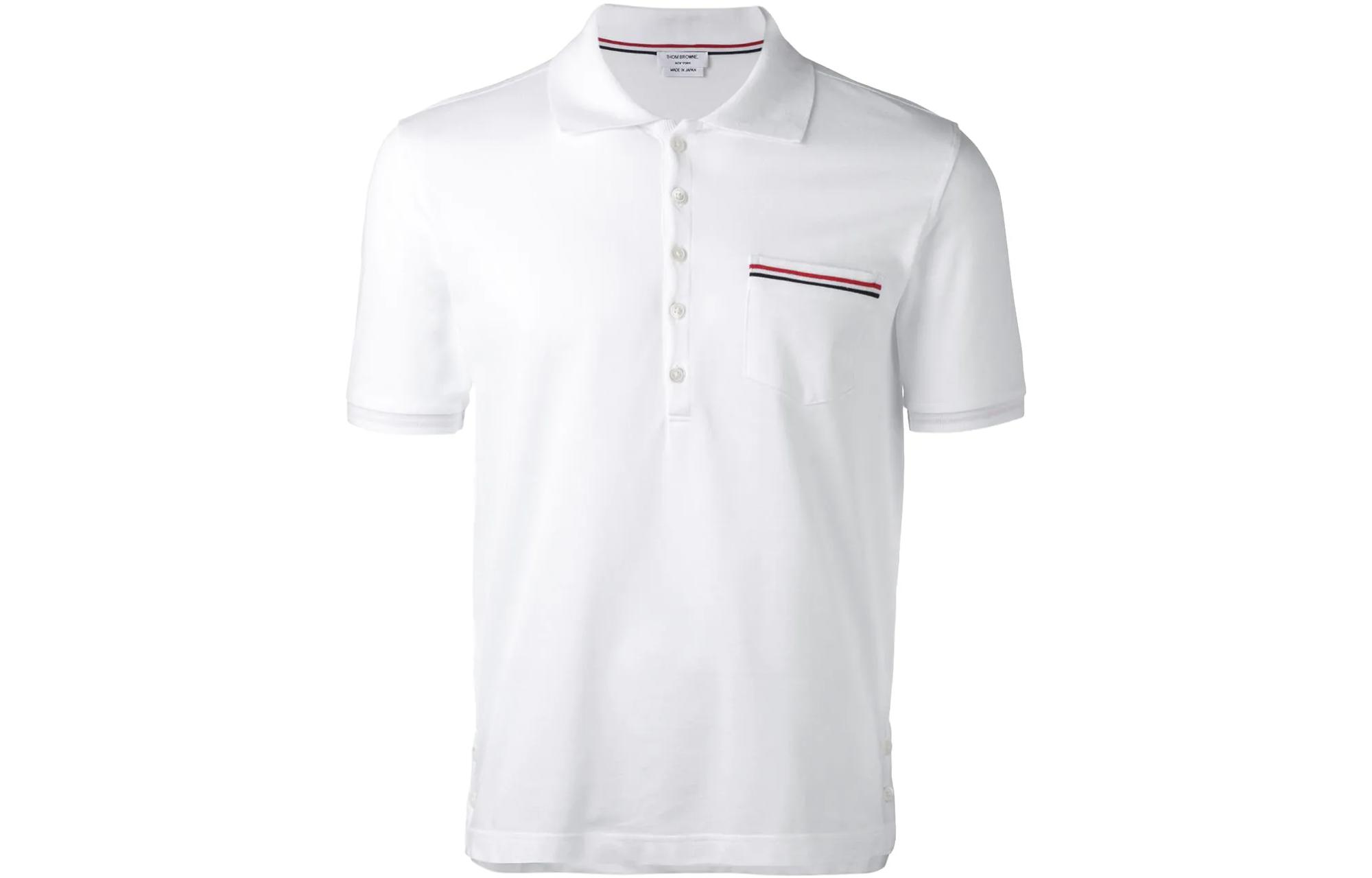 Order トム ブラウン ホワイト 半袖 ポロシャツ サマー エッセンシャルズ MJP022A-01455-100