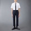 Shop THOM BROWNE 白色短袖釦領襯衫 - 極簡舒適設計 MWS239E-F0313-100