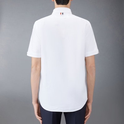 THOM BROWNE 白色短袖釦領襯衫 - 極簡舒適設計 MWS239E-F0313-100 Purchase THOM BROWNE 白色短袖釦領襯衫 - 極簡舒適設計 MWS239E-F0313-100