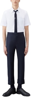 THOM BROWNE 白色短袖釦領襯衫 - 極簡舒適設計 MWS239E-F0313-100 Details for THOM BROWNE 白色短袖釦領襯衫 - 極簡舒適設計 MWS239E-F0313-100