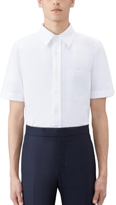 THOM BROWNE 白色短袖釦領襯衫 - 極簡舒適設計 MWS239E-F0313-100 Sizing THOM BROWNE 白色短袖釦領襯衫 - 極簡舒適設計 MWS239E-F0313-100