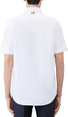 THOM BROWNE 白色短袖釦領襯衫 - 極簡舒適設計 MWS239E-F0313-100 Cheap THOM BROWNE 白色短袖釦領襯衫 - 極簡舒適設計 MWS239E-F0313-100