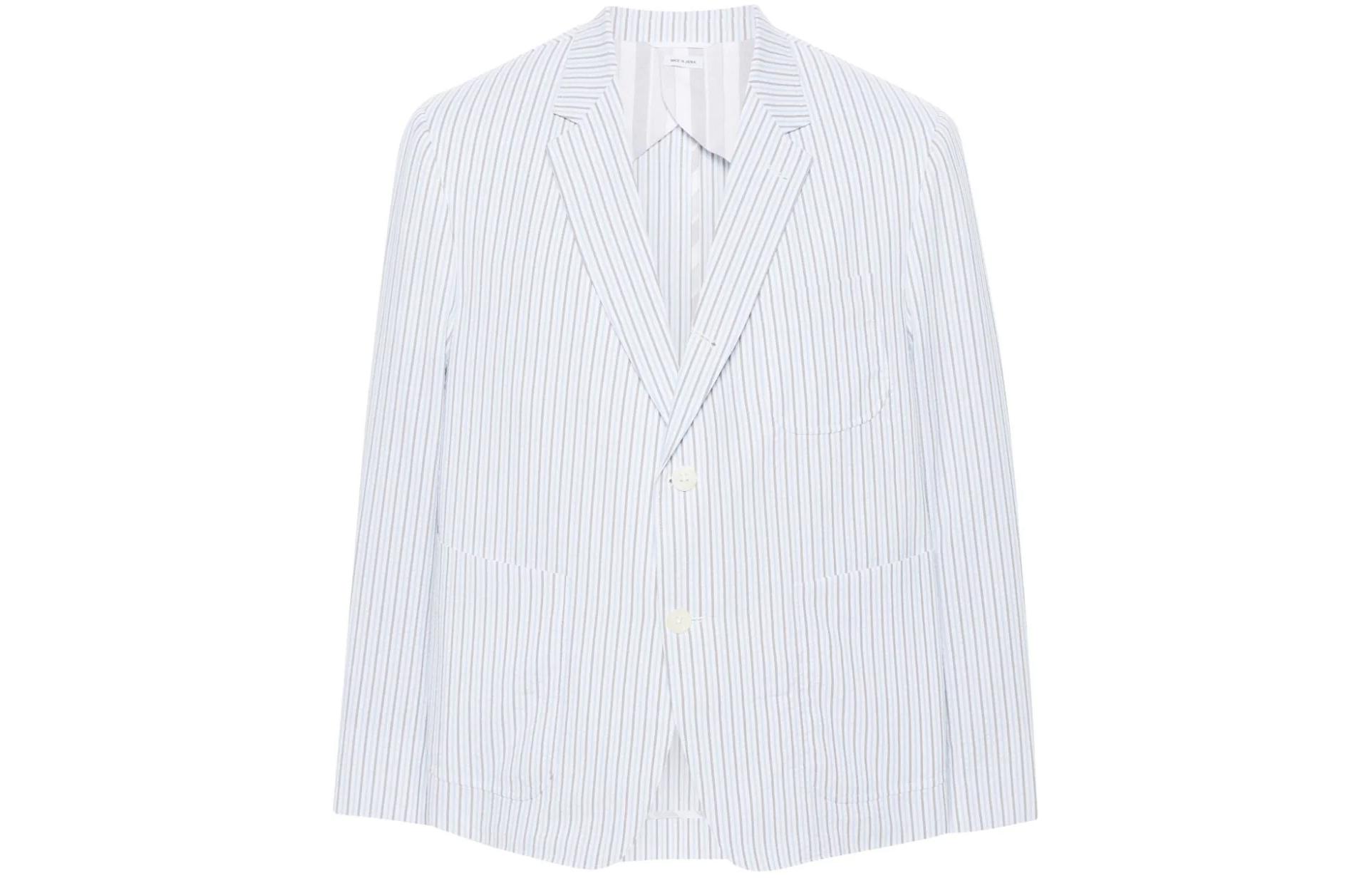 Thom Browne  White Single-Breasted Stripe Blazer Jacket. MJC196H-F0586-480 圖 2