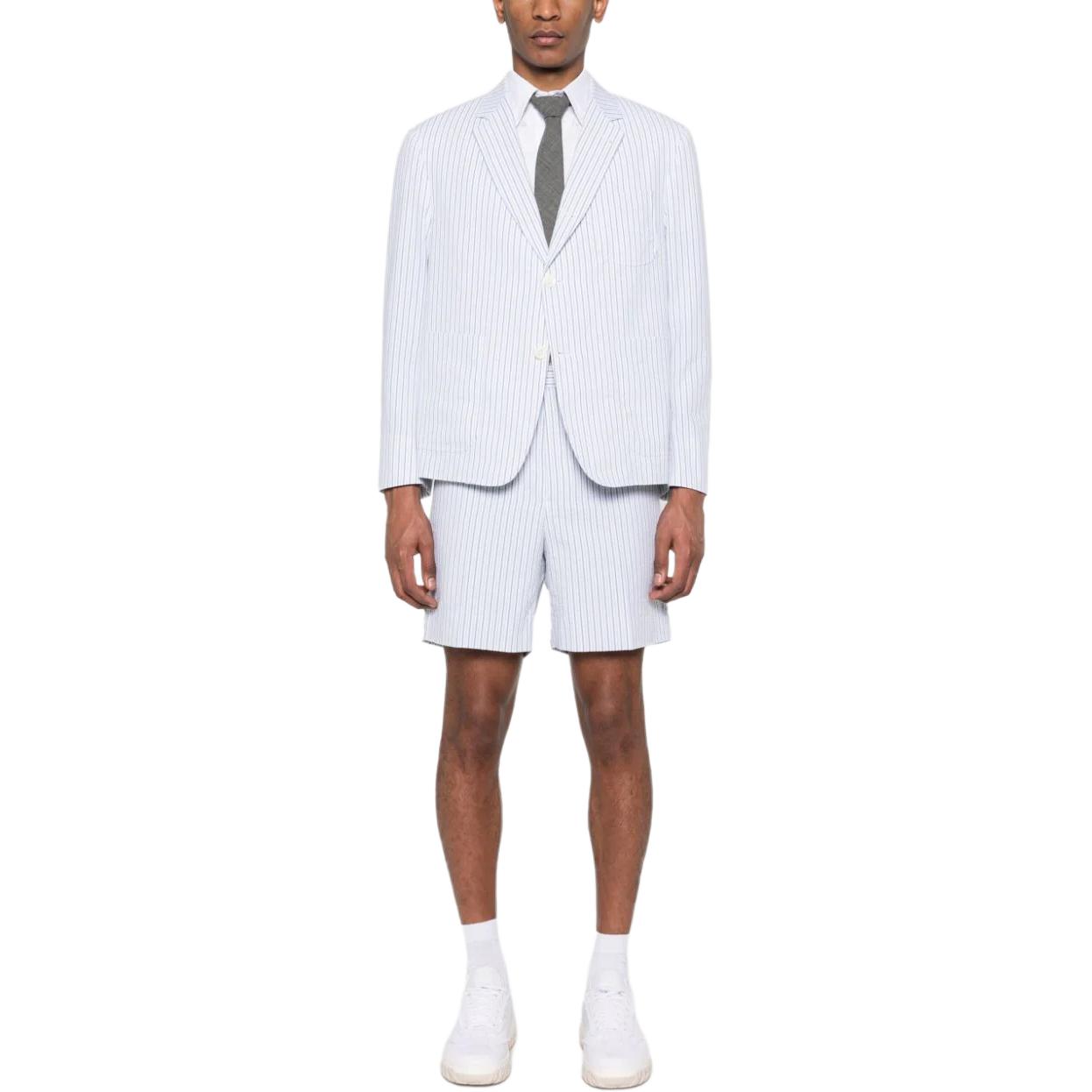 Thom Browne  White Single-Breasted Stripe Blazer Jacket. MJC196H-F0586-480 圖 3