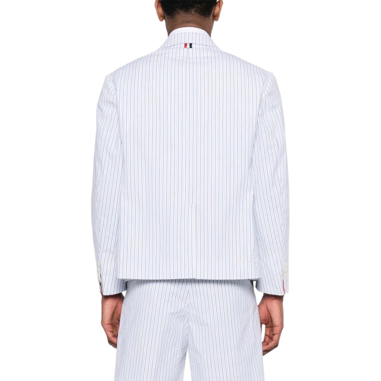Thom Browne  White Single-Breasted Stripe Blazer Jacket. MJC196H-F0586-480 圖 4