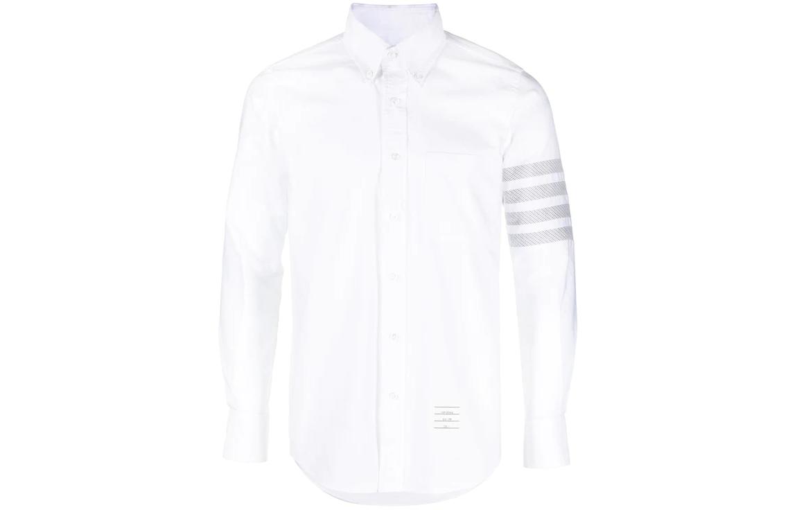 THOM BROWNE  White SS24 Classic 4-Stripe Button-Up Loose Fit Shirt MWL374C-F0591-100 圖 2