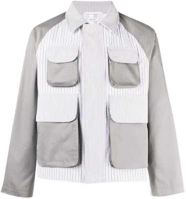 Thom Browne Chaqueta de Manga Larga con Cuello de Rayas Blancas MOT084C-F0586-045 Order Thom Browne Chaqueta de Manga Larga con Cuello de Rayas Blancas MOT084C-F0586-045