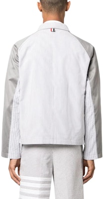 Thom Browne Chaqueta de Manga Larga con Cuello de Rayas Blancas MOT084C-F0586-045 Shop Thom Browne Chaqueta de Manga Larga con Cuello de Rayas Blancas MOT084C-F0586-045