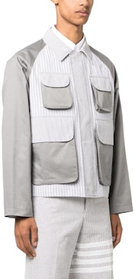 Thom Browne Chaqueta de Manga Larga con Cuello de Rayas Blancas MOT084C-F0586-045 Purchase Thom Browne Chaqueta de Manga Larga con Cuello de Rayas Blancas MOT084C-F0586-045