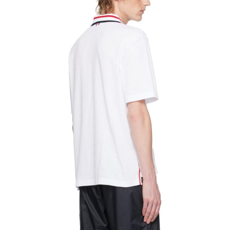 Thom Browne  White Stripe Collar Short-Sleeve Fitted Shirt. MJS260A-J0153-100 圖 3