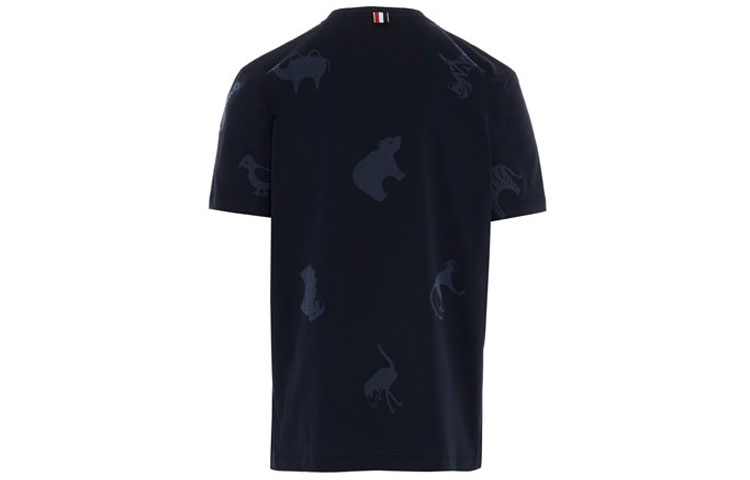 Thom Browne Animal Icon Print Navy Blue Short Sleeve T-Shirt MJS101A-06925-415 圖 3