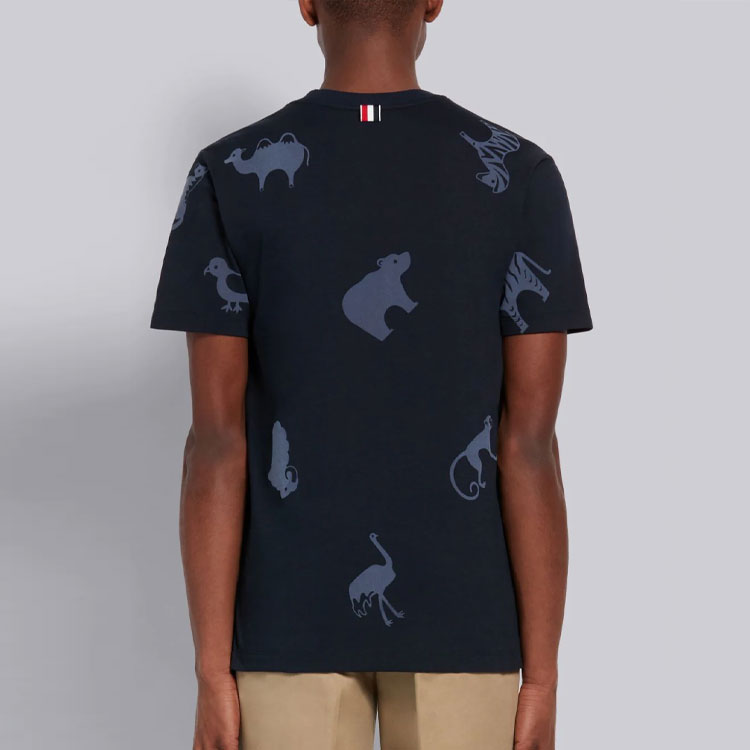 Thom Browne Animal Icon Print Navy Blue Short Sleeve T-Shirt MJS101A-06925-415 圖 5