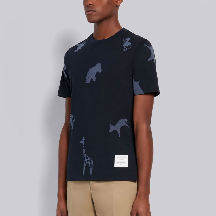 Thom Browne Animal Icon Print Navy Blue Short Sleeve T-Shirt MJS101A-06925-415 圖 6