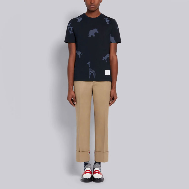 Thom Browne Animal Icon Print Navy Blue Short Sleeve T-Shirt MJS101A-06925-415 圖 7