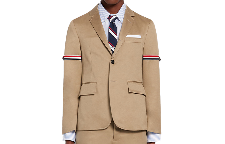 Thom Browne Beige Twill Cotton Solid Blazer MJU527A-03788-275
