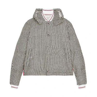Thom Browne Black and White Check Wool Flight Jacket MJD020X-06842-980