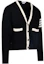 Shop Thom Browne Black Classic 4-Bar V-Neck Cardigan Sweater. MKC367B-Y1502-001