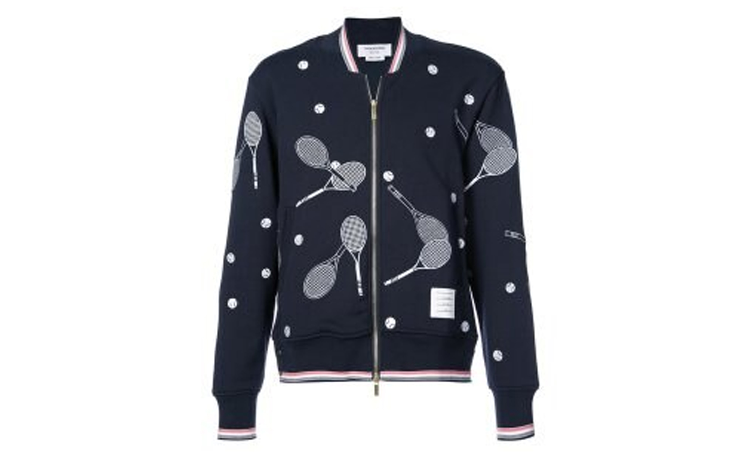 Thom Browne Black Graphic Print Zip-Up Jacket MJT067E-03051-415