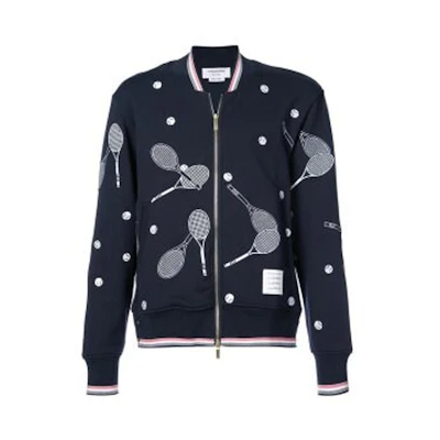 Thom Browne Black Graphic Print Zip-Up Jacket MJT067E-03051-415