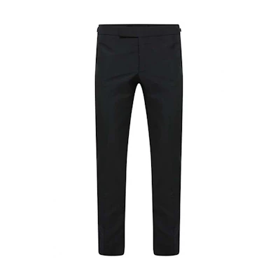 THOM BROWNE Black Low-Rise Striped Trousers MTC042C-02872-001