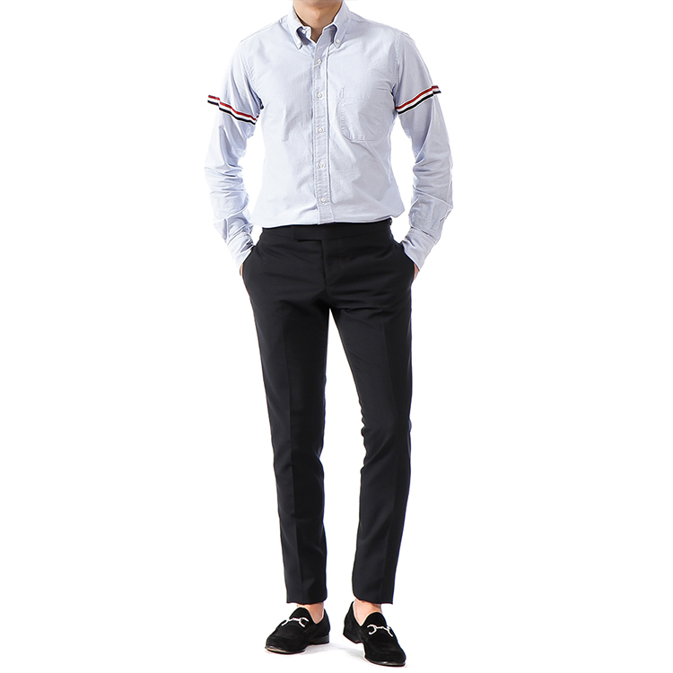 Shop 汤姆布朗黑色低腰条纹长裤 MTC042C-02872-001