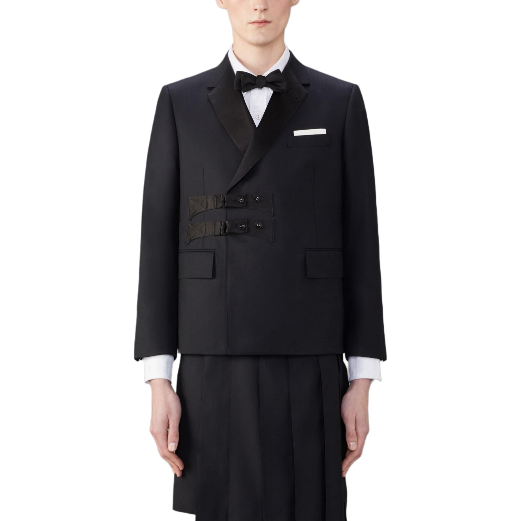Thom Browne Black Single-Breasted Multi-Pocket Long-Sleeve Jacket MJC397C-00626-001
