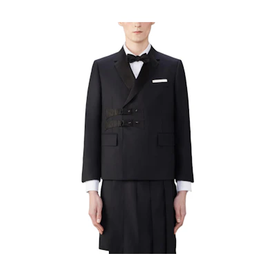 Thom Browne Black Single-Breasted Multi-Pocket Long-Sleeve Jacket MJC397C-00626-001