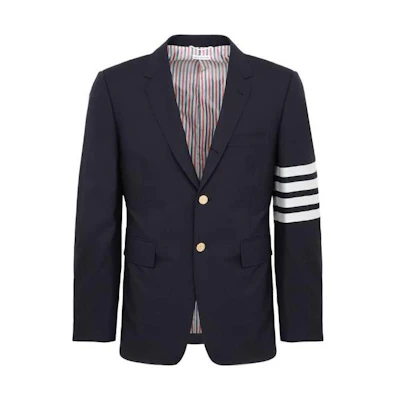 Thom Browne Black Solid 4-Bar Single-Breasted Jacket MJC159A06146
