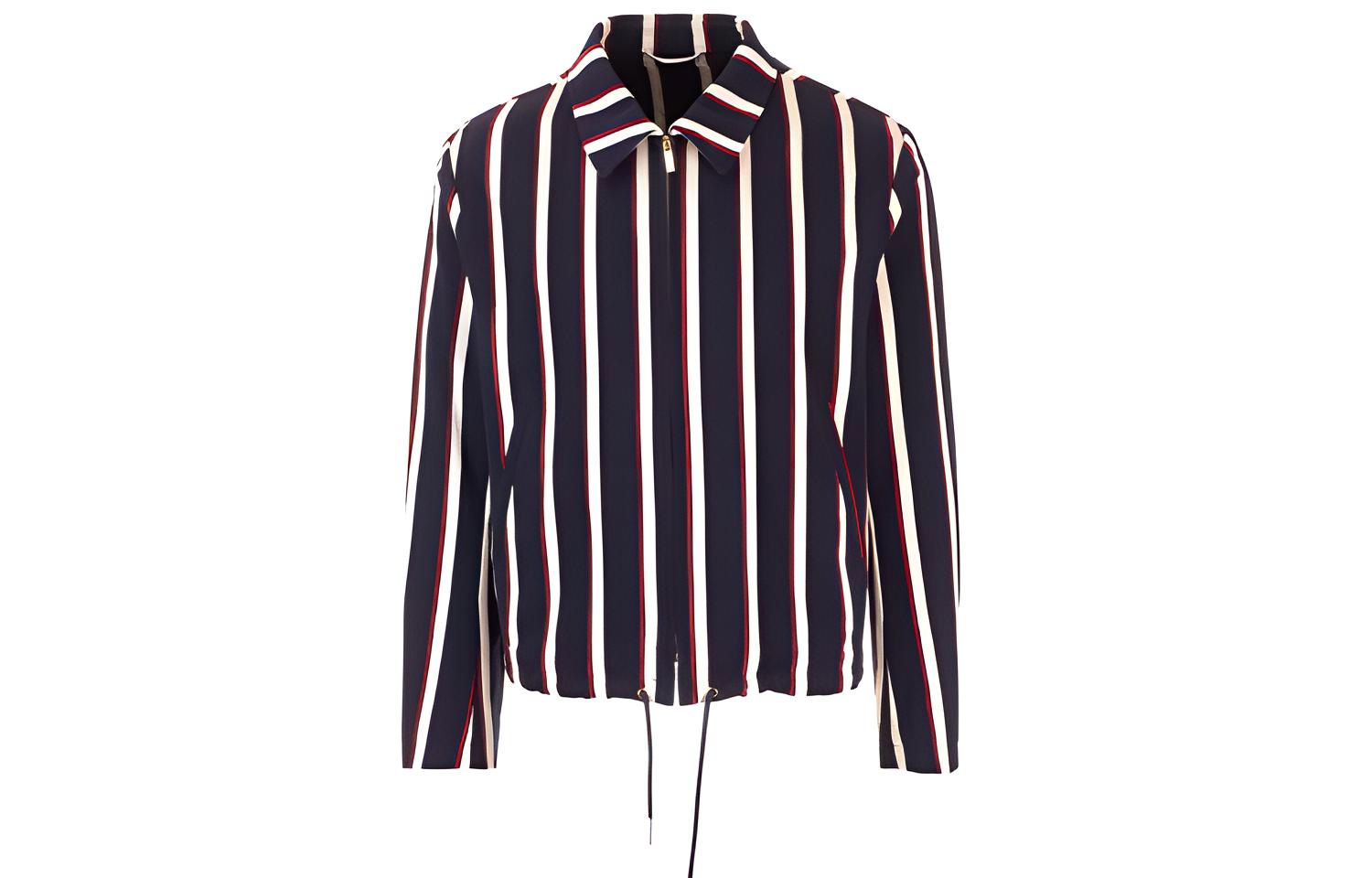 Thom Browne Black Striped Collar Zip-Up Jacket MJO118A-06303-960