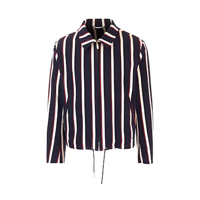 Thom Browne Black Striped Collar Zip-Up Jacket MJO118A-06303-960