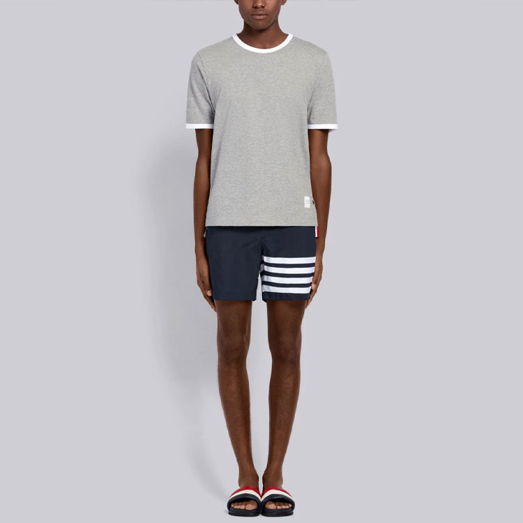 THOM BROWNE Blue 4-Bar Striped Tech Fabric Casual Shorts MTT006-A05415-415 圖 3