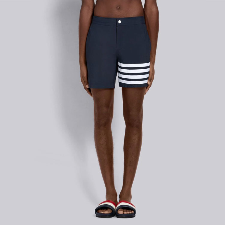 THOM BROWNE Blue 4-Bar Striped Tech Fabric Casual Shorts MTT006-A05415-415 圖 4