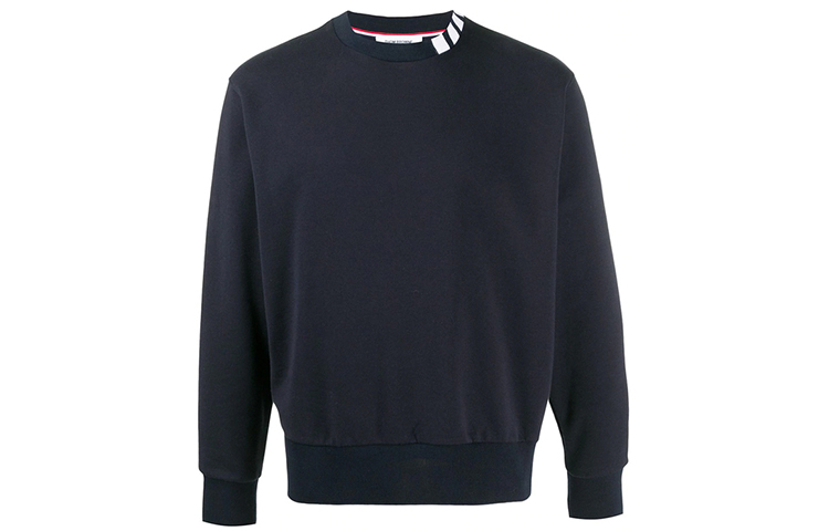 Order トム・ブラウン ブルー 4ストライプ インレイ 長袖カジュアルスウェットシャツ MJT255A-06931-415