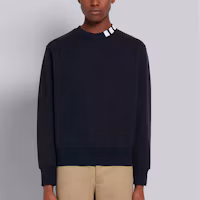 Lookbook 톰 브라운 블루 4-스트라이프 인레이 긴팔 캐주얼 스웻셔츠 MJT255A-06931-415