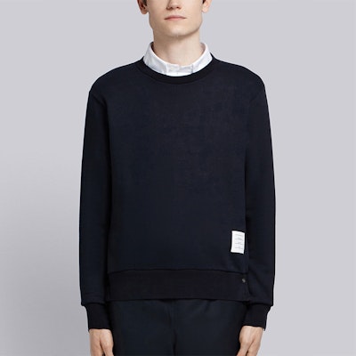 トムブラウン ブルーアイヴィーボーイクルーネックスウェットシャツ スリーストライプ MJT085A-03377-415 Shop トムブラウン ブルーアイヴィーボーイクルーネックスウェットシャツ スリーストライプ MJT085A-03377-415