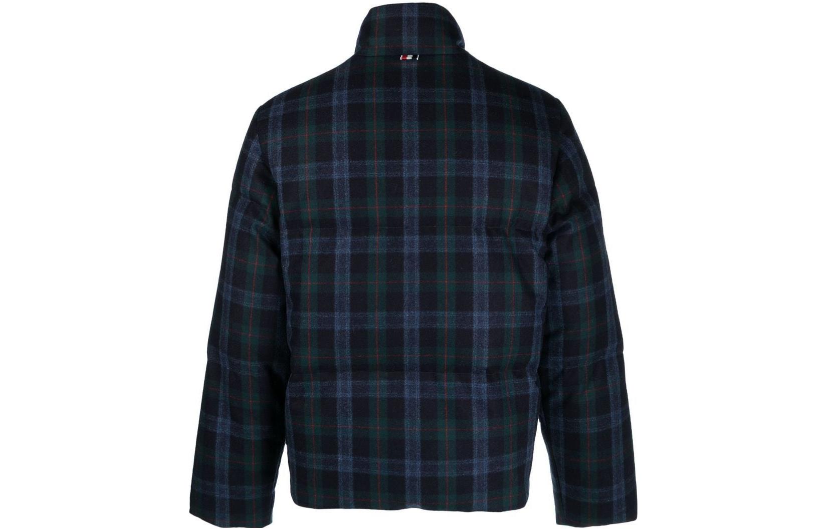 Thom Browne Blue Loose-Fit High-Neck Plaid Print Jacket MJD091X-F0437-996 圖 3