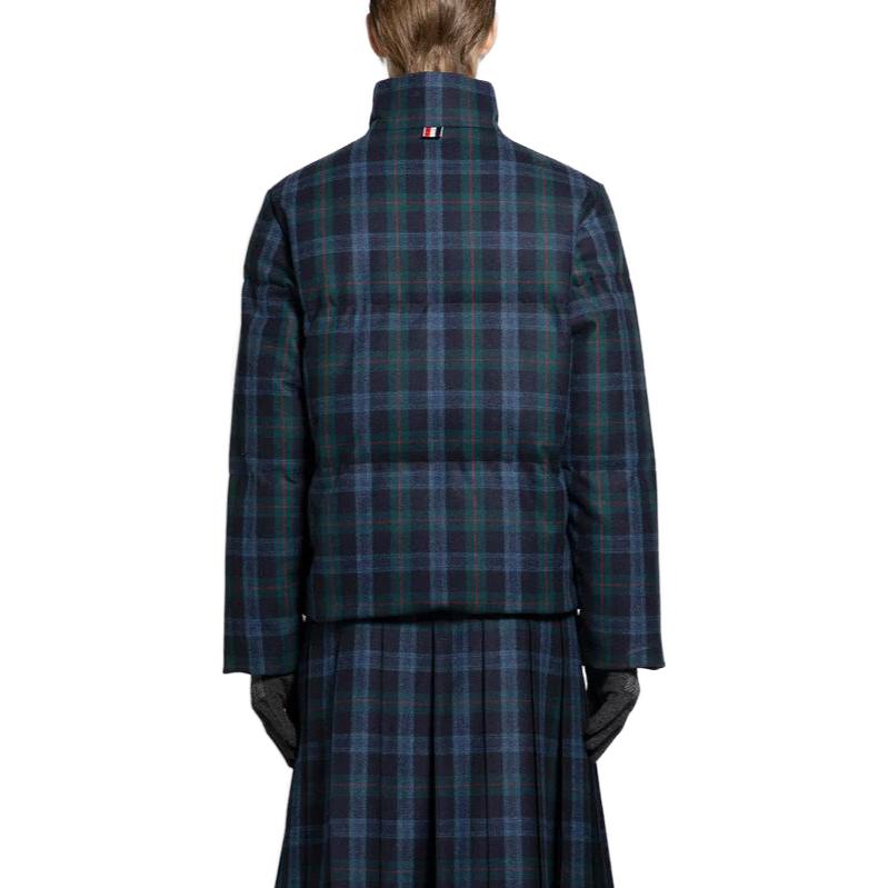 Thom Browne Blue Loose-Fit High-Neck Plaid Print Jacket MJD091X-F0437-996 圖 5