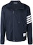 Order THOM BROWNE Blue Striped Raglan Sleeve Zip-Up Jacket MJO096A-00626-415