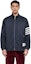 Details for THOM BROWNE Blue Striped Raglan Sleeve Zip-Up Jacket MJO096A-00626-415