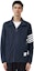 Sizing THOM BROWNE Blue Striped Raglan Sleeve Zip-Up Jacket MJO096A-00626-415