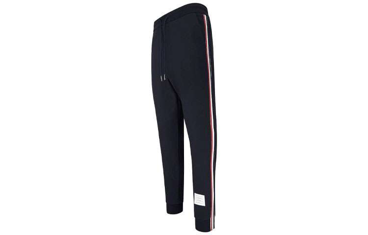 Shop Pantalones Deportivos Azules Thom Browne con Raya Tricolor - Edición Otoño MJQ066A-03377-415