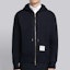 Shop Thom Browne 藍色拉鍊連帽衫(三條紋背面設計)- 秋季系列 MJT153A-03377-415