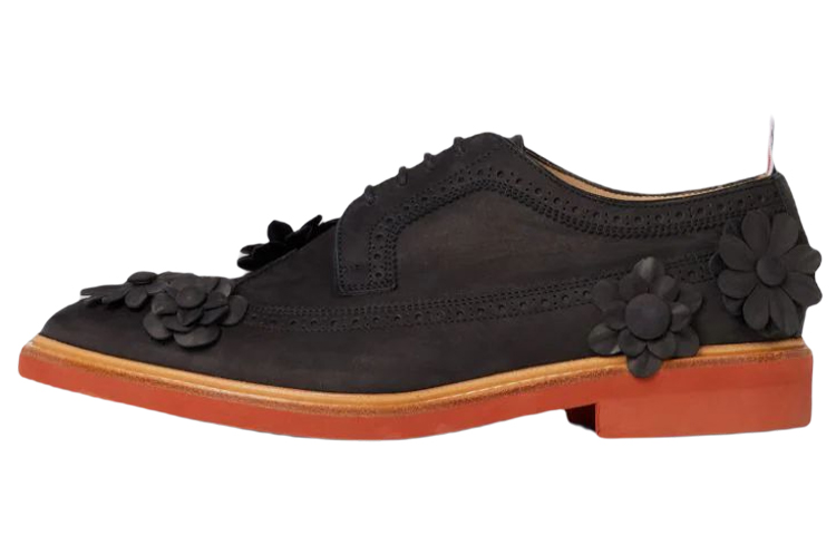 Thom Browne Brogue 'Black Floral Appliqué' MFD233A03050001