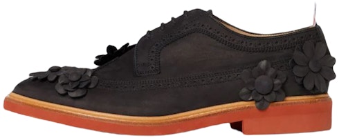 Thom Browne Brogue 'Black Floral Appliqué' MFD233A03050001 Thom Browne Brogue 'Black Floral Appliqué' MFD233A03050001